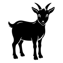Obraz premium Pygmy Goat Silhouette vector illustration on a white background