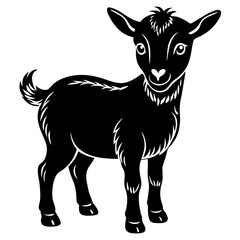 Pygmy Goat Silhouette vector illustration on a white background
