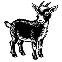 Pygmy Goat Silhouette vector illustration on a white background