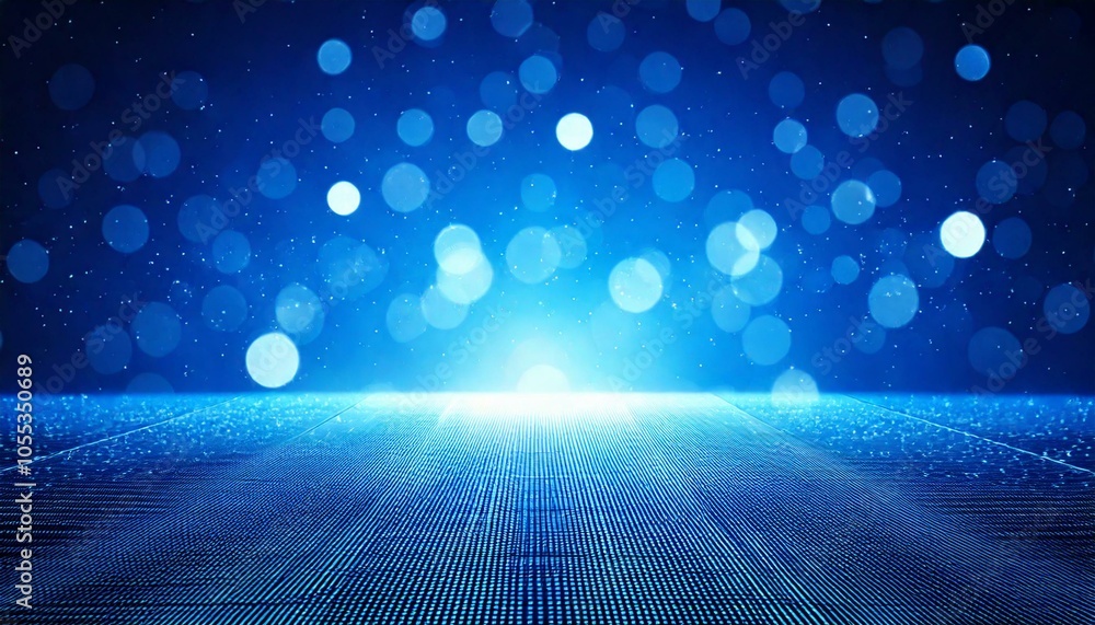Wall mural christmas blue background. abstract magic light background. bokeh background. 3d rendering