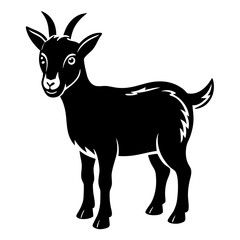 Pygmy Goat Silhouette vector illustration on a white background