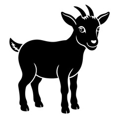 Pygmy Goat Silhouette vector illustration on a white background