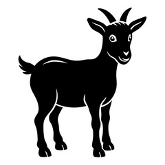 Pygmy Goat Silhouette vector illustration on a white background