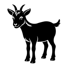 Obraz premium Pygmy Goat Silhouette vector illustration on a white background