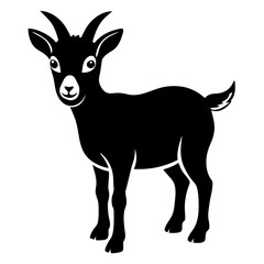 Pygmy Goat Silhouette vector illustration on a white background