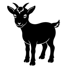 Obraz premium Pygmy Goat Silhouette vector illustration on a white background