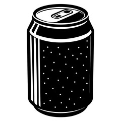 soda can Silhouette vector with a white background