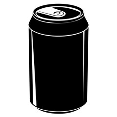 soda can Silhouette vector with a white background