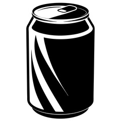 soda can Silhouette vector with a white background