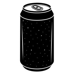 soda can Silhouette vector with a white background