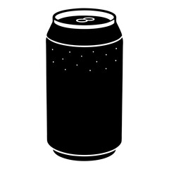 soda can Silhouette vector with a white background