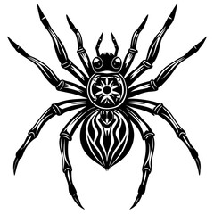 Spider Silhouette vector illustration on a white background