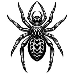 Spider Silhouette vector illustration on a white background