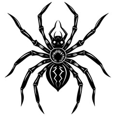 Spider Silhouette vector illustration on a white background