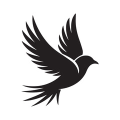 Fototapeta premium silhouettes of birds, eagle, eagle silhouette design, eagle black and white illustration, animal silhouette, eagle silhouette