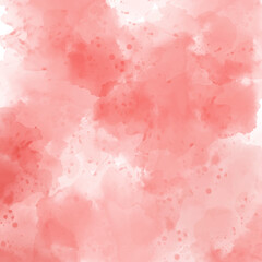 A red pink background with splatters of paint. A beautiful painting of a red background. Abstract watercolor background texture vector.