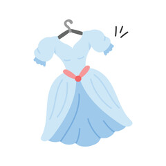 Trendy hand drawn icon of frock, woman fashion apparel