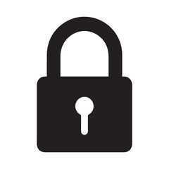 Black isolated icon of locked and unlocked lock on white background.  Silhouette of locked and unlocked padlock. Flat design.