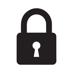 Black isolated icon of locked and unlocked lock on white background.  Silhouette of locked and unlocked padlock. Flat design.