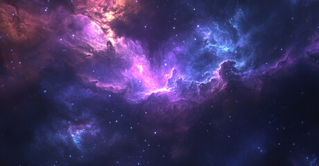 Fototapeta premium Mesmerizing Outer Space Nebula with Cosmic Starfield