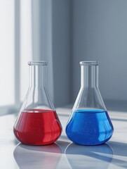 Science Lab Essentials: Red and Blue Test Tubes