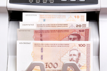 Bosnia and Herzegovina convertible mark in the counting machine