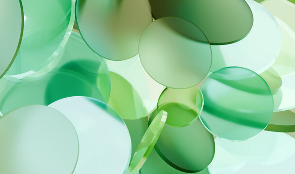 Translucent Mint Geometric Shapes Background