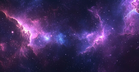 Stunning Galactic Nebula in Shades of Purple and Blue