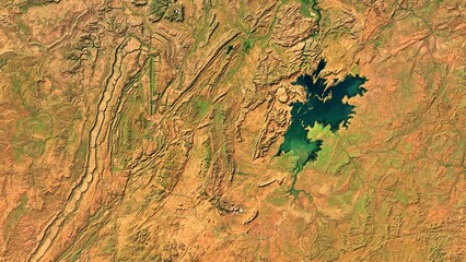 4K Argyle Lake North Australia Map, High Resolution Satellite View With No Border, Widescreen 4K Resolution