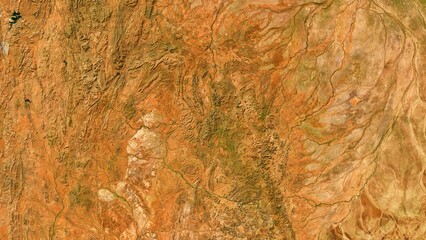 4K Desert Cloncurry Queensland Map, High Resolution Satellite View With No Border, Widescreen 4K Resolution