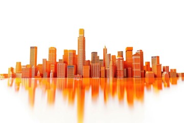 A city partially submerged in water with buildings and streets visible