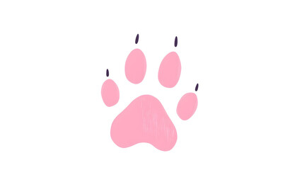 Simple cat paw print illustration. Generative AI
