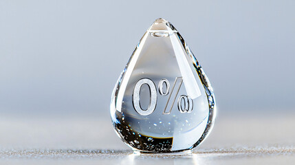 a water drop with 0% message, worldwide water shortage crisis, environmental awareness