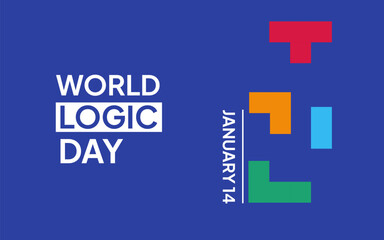 World Logic Day. January 14. Design template for banner, web, card, poster. Holiday concept