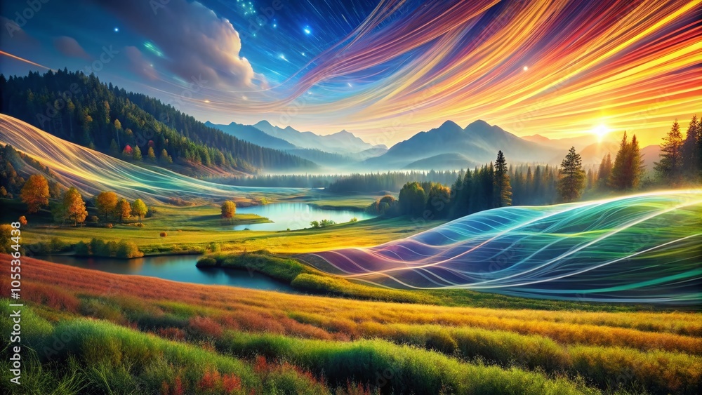 Poster Abstract Plexus Lines Moving Background Animation for Dynamic Landscape Photography
