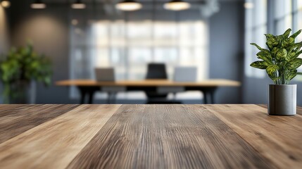 Blurred executive office desk in professional setting ideal virtual background for online meetings, educational sessions, and business video conferences