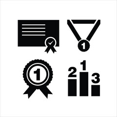 certificate icons, medals, championship illustrations, suitable for cones in championship competitions, background walls and other needs, etc