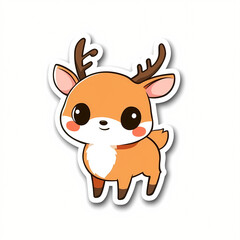 Cute Rudolph Character Sticker in Simple Style