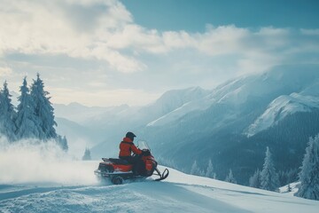 Snowmobile Adventure in the Russian Mountains: Action-Packed Drive in Winter Wonderland