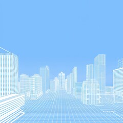 Fototapeta premium Wireframe Cityscape