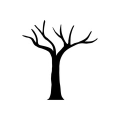 Bare tree icon vector. Tree illustration sign. Autumn symbol or logo.