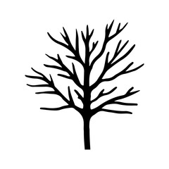 Obraz premium Bare tree icon vector. Tree illustration sign. Autumn symbol or logo.