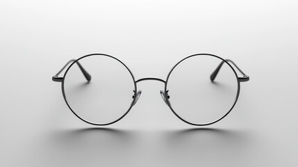 Stylish glasses with metal frames sit gracefully on a light grey surface, exuding sophistication