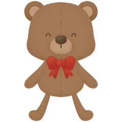 teddy bear with red bow