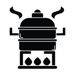 Steamer icon vector on white background