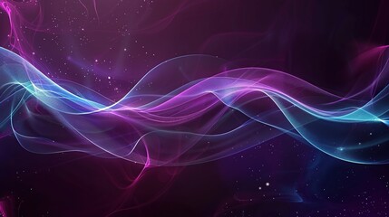 Obraz premium Abstract Purple and Blue Waves in Cosmic Space
