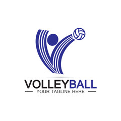 Volleyball logo icon design vector template, Modern design, isolated on white background, can use for Volleyball Championship Logo