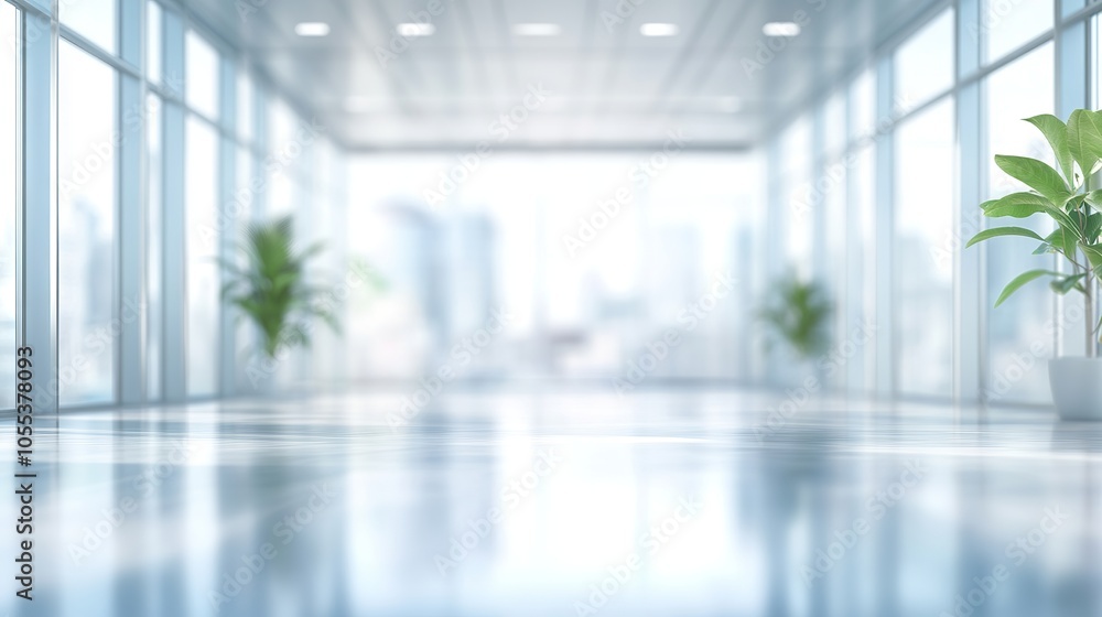 Aufkleber abstract blurred interior of modern office space with empty area for text or design elements profess