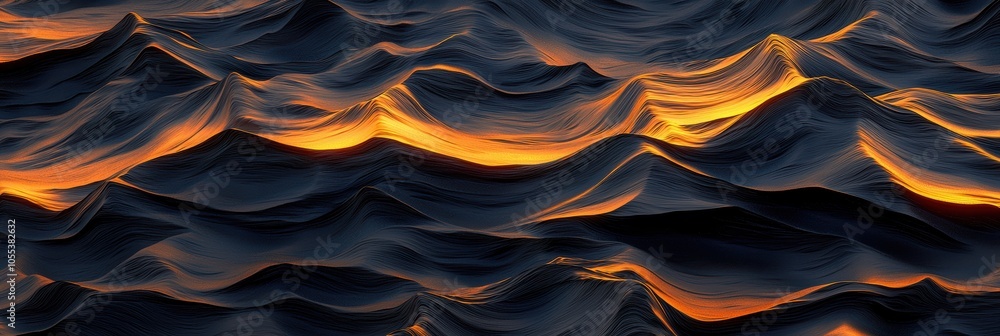 Poster realistic surface with dynamic waves and warm background