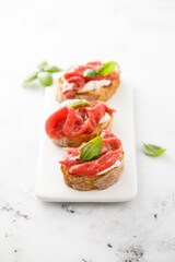 Crostini with beef carpaccio